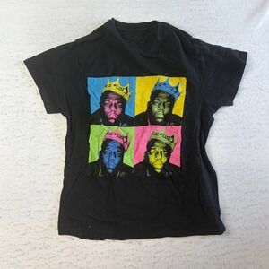Notorious B.I.G. Graphic T-Shirt Mens M Black Biggie Smalls Crown Pop Art